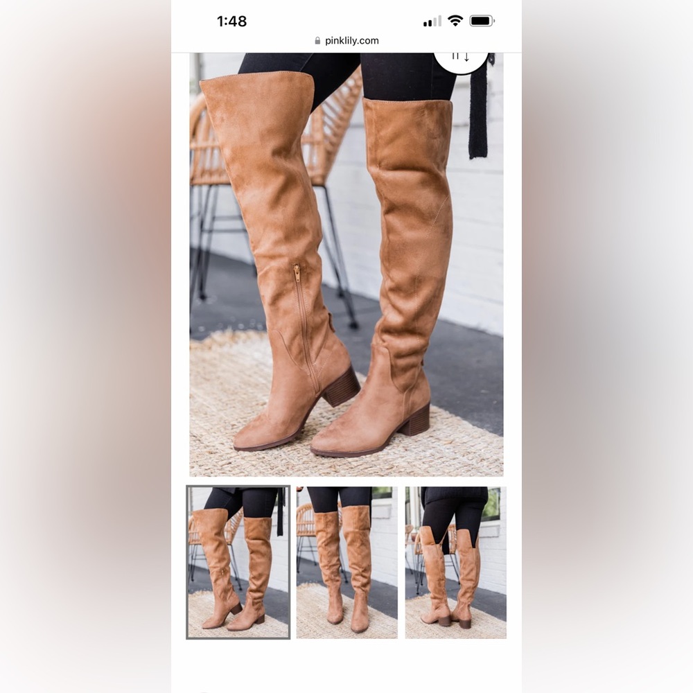 Tall brown suede boots. Brand New never worn Pink Lily Botique. Size 7.
